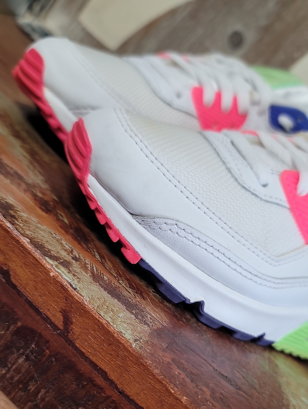🔥 Air Max 90 "White Indigo Burst Volt" Wmns 6.5 Good Condition. Fast Shipping - Picture 13 of 16